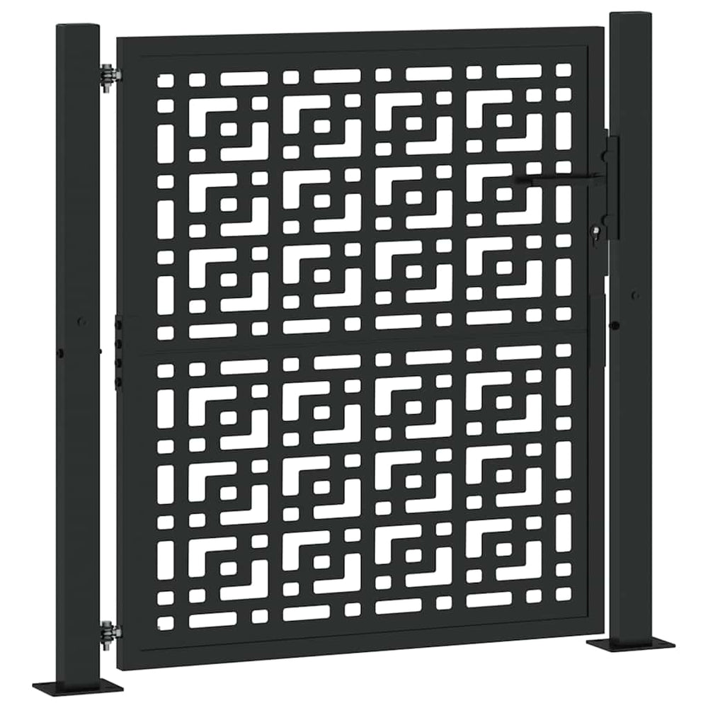 Vidaxl poort met kruisontwerp 100x100 cm staal zwart