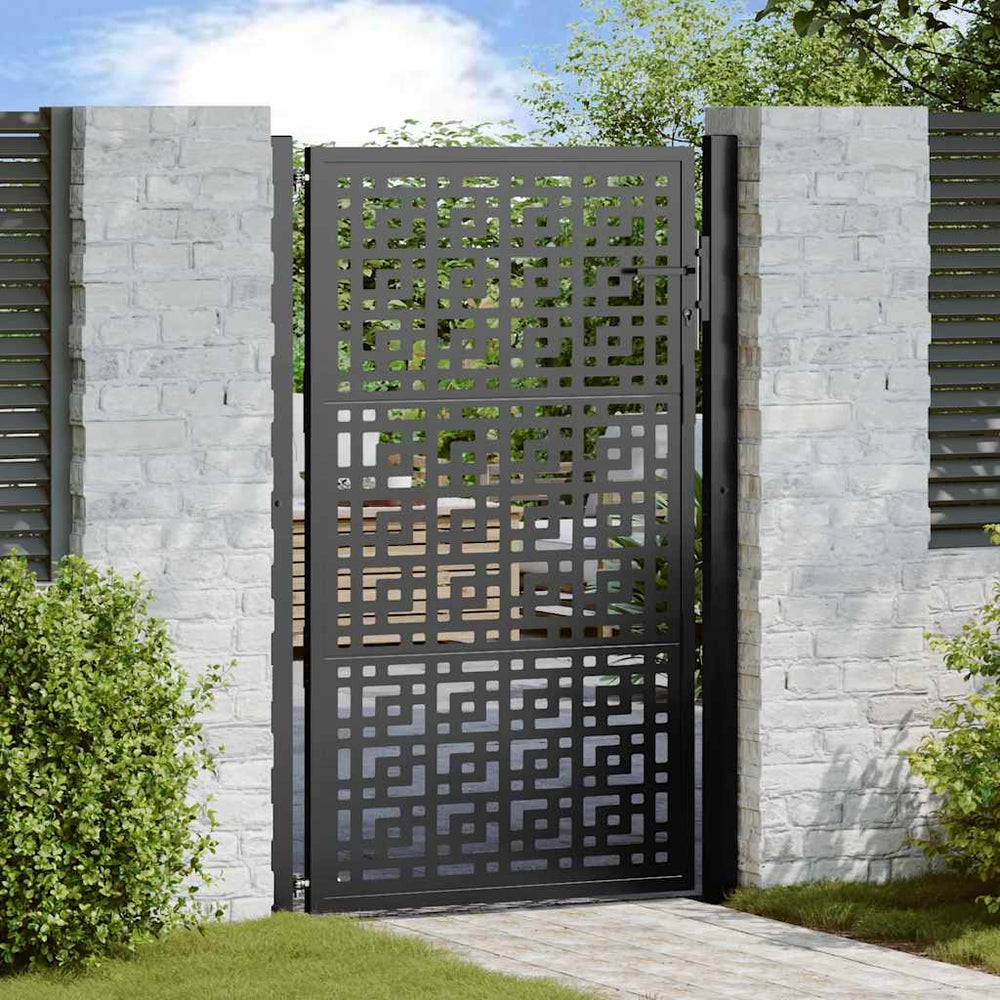 Vidaxl poort met kruisontwerp 100x150 cm staal zwart