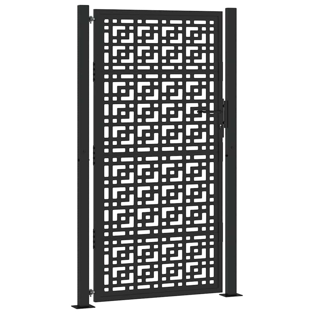 Vidaxl poort met kruisontwerp 100x175 cm staal zwart