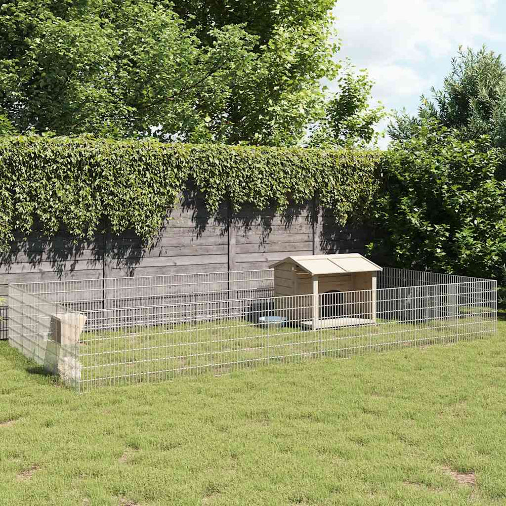 Vidaxl dierenverblijf 24 panelen 54x60 cm gegalvaniseerd ijzer