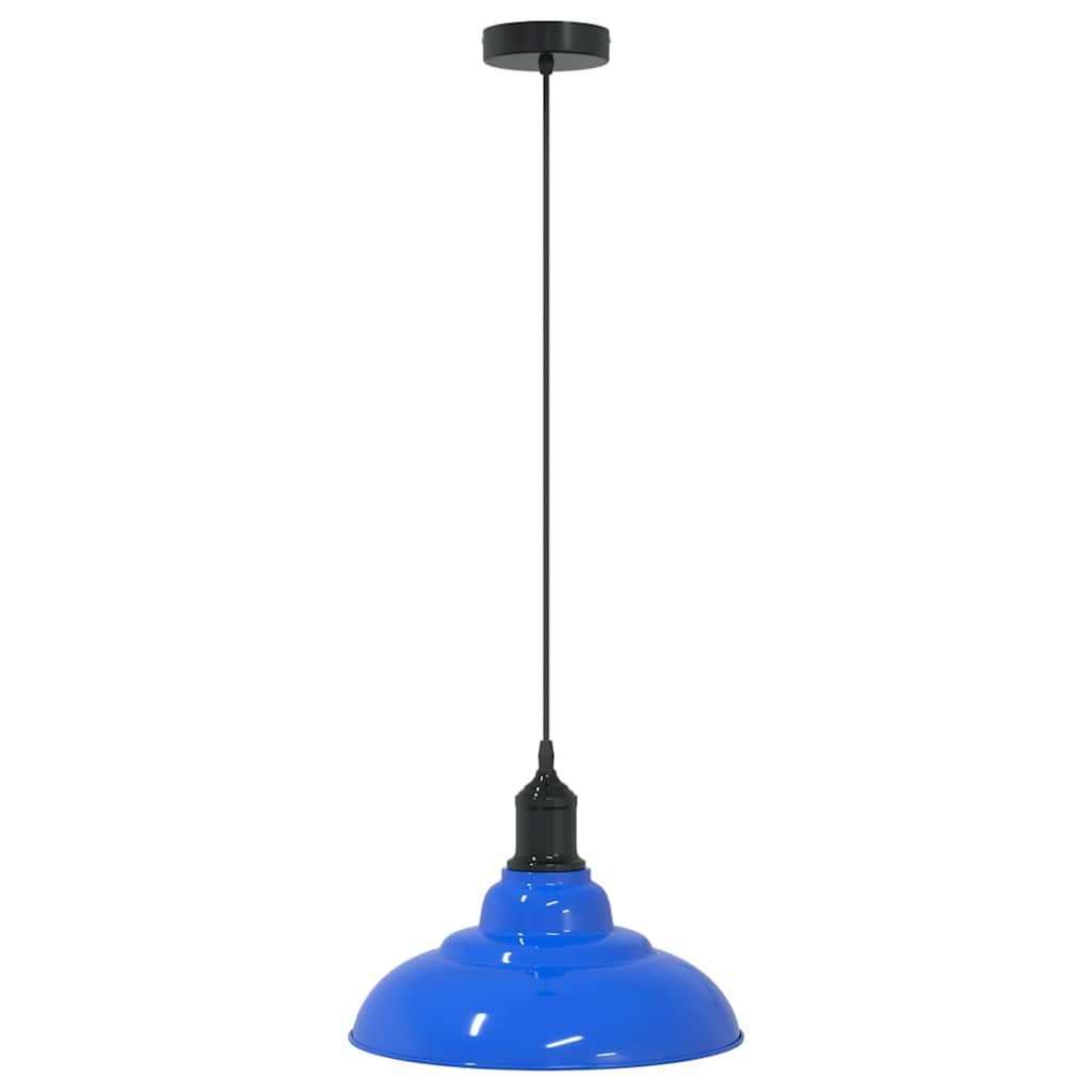 Vidaxl hanglamp in hoogte verstelbaar e27 ø31 cm metaal donkerblauw