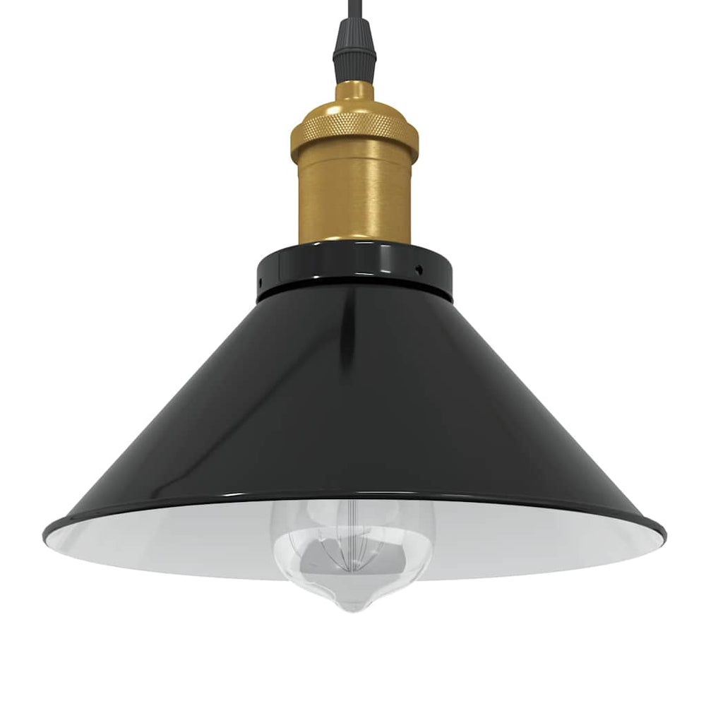 Vidaxl hanglamp in hoogte verstelbaar e27 ø22 cm metaal glanzend zwart