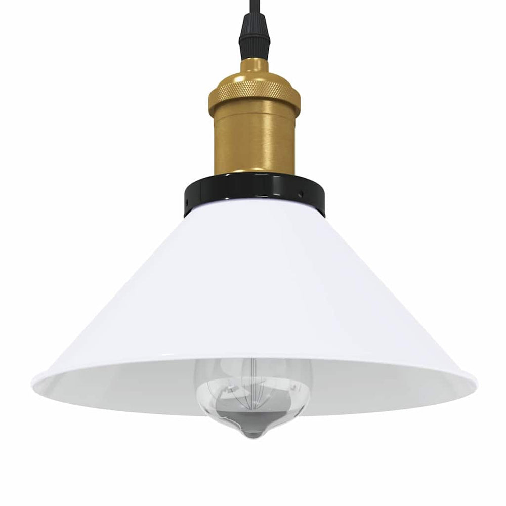 Vidaxl hanglamp in hoogte verstelbaar e27 ø22 cm metaal glanzend wit