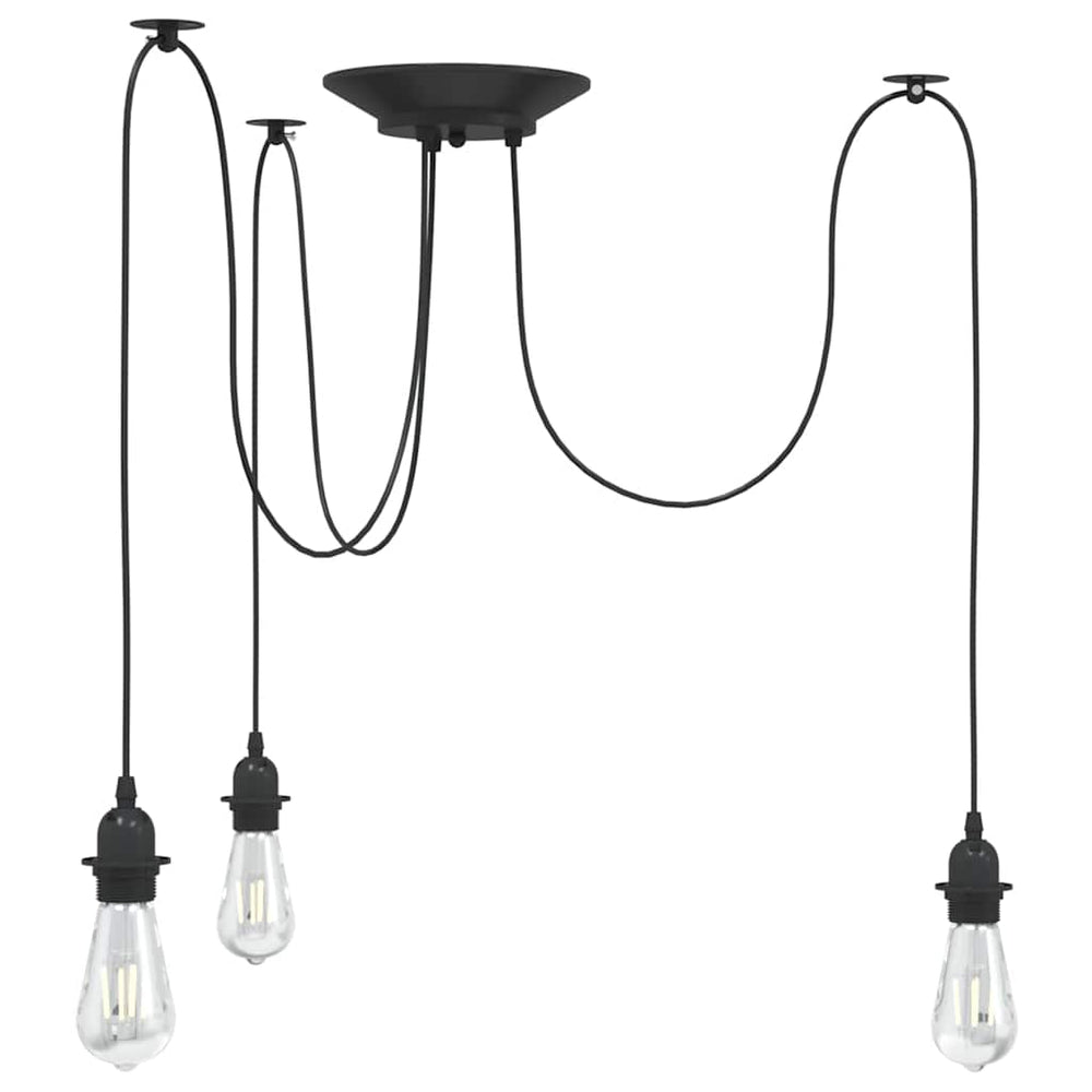Vidaxl hanglamp met 3 lamphouders e27 metaal zwart