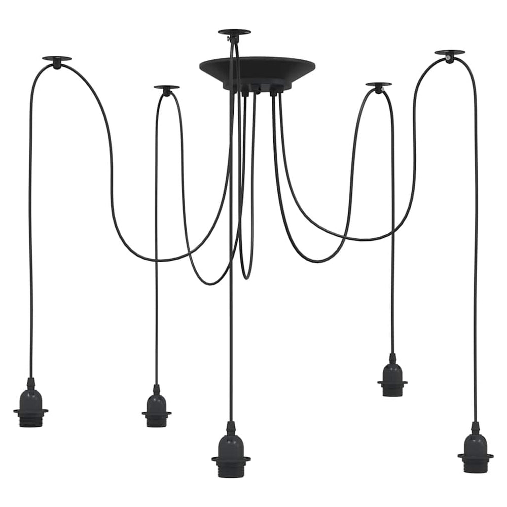 Vidaxl hanglamp met 5 lamphouders e27 metaal zwart