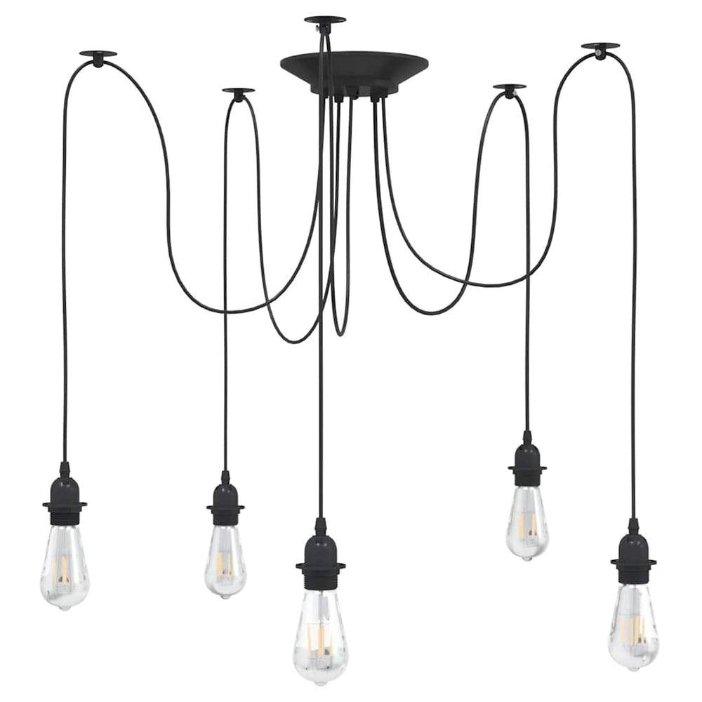 Vidaxl hanglamp met 5 lamphouders e27 metaal zwart