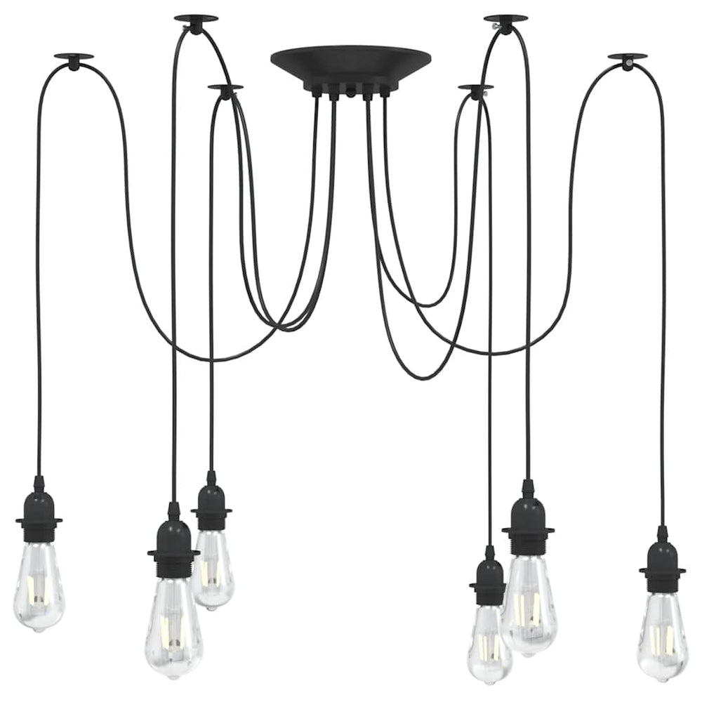 Vidaxl hanglamp met 6 lamphouders e27 metaal zwart