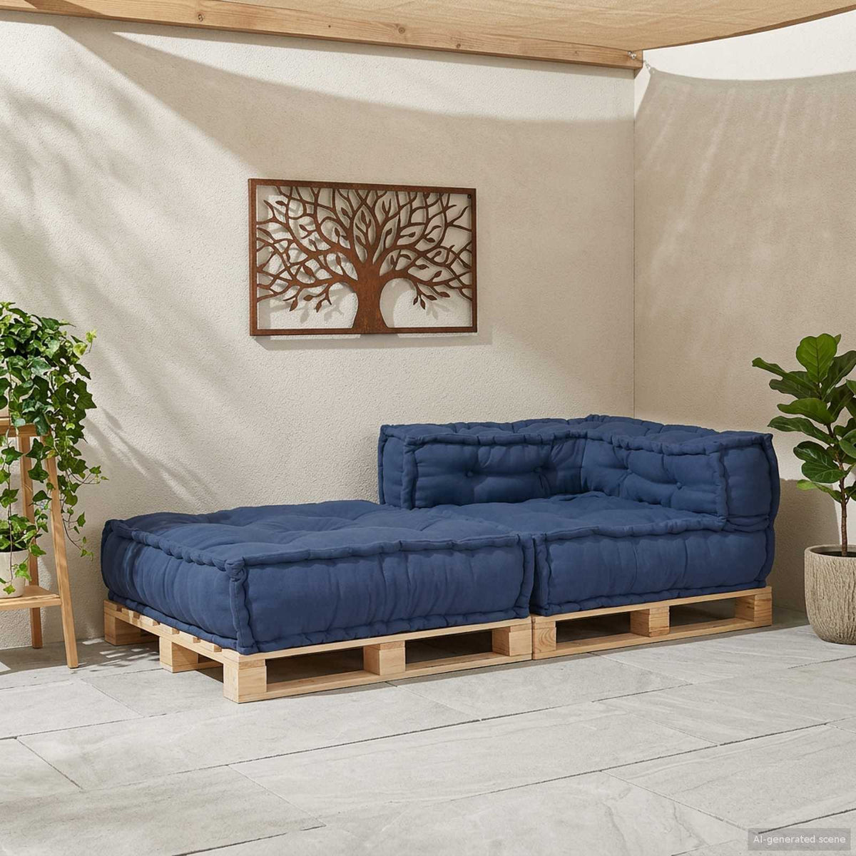 Vidaxl modulair sofabet stof indigo 70 x 70 x 56 cm