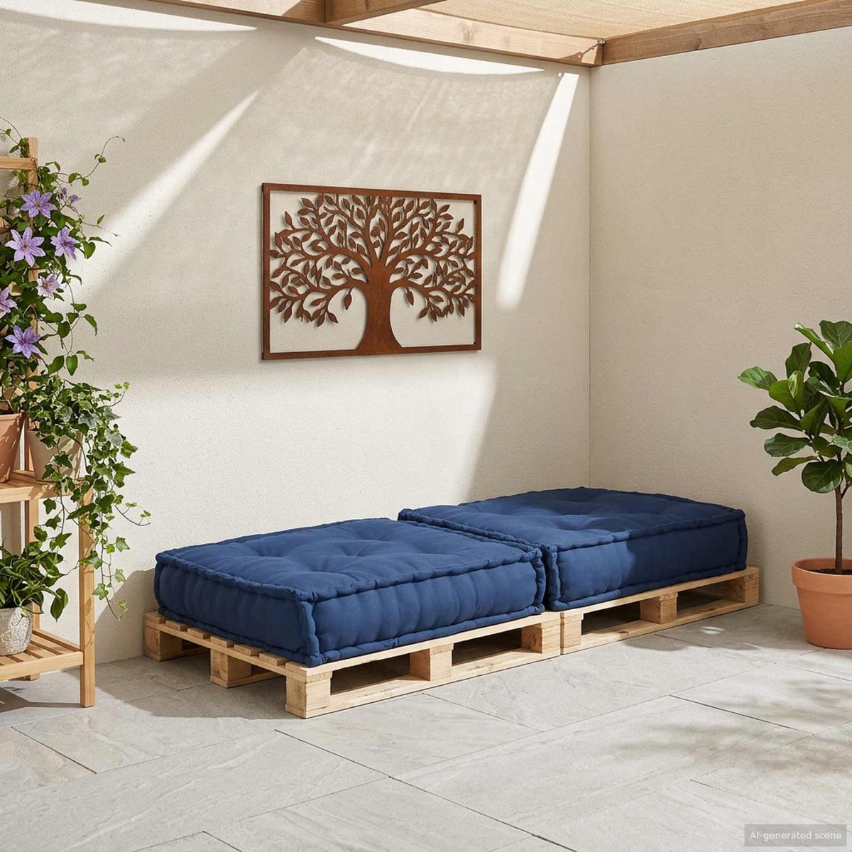Vidaxl modulair sofabet stof indigo 70 x 70 x 36 cm