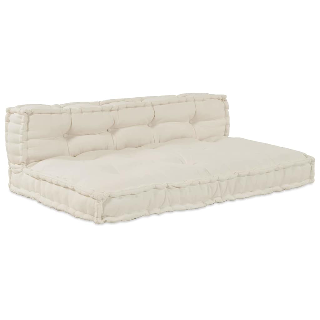 Vidaxl modulair bank 2 pcs crème 120 x 80 x 38 cm stof