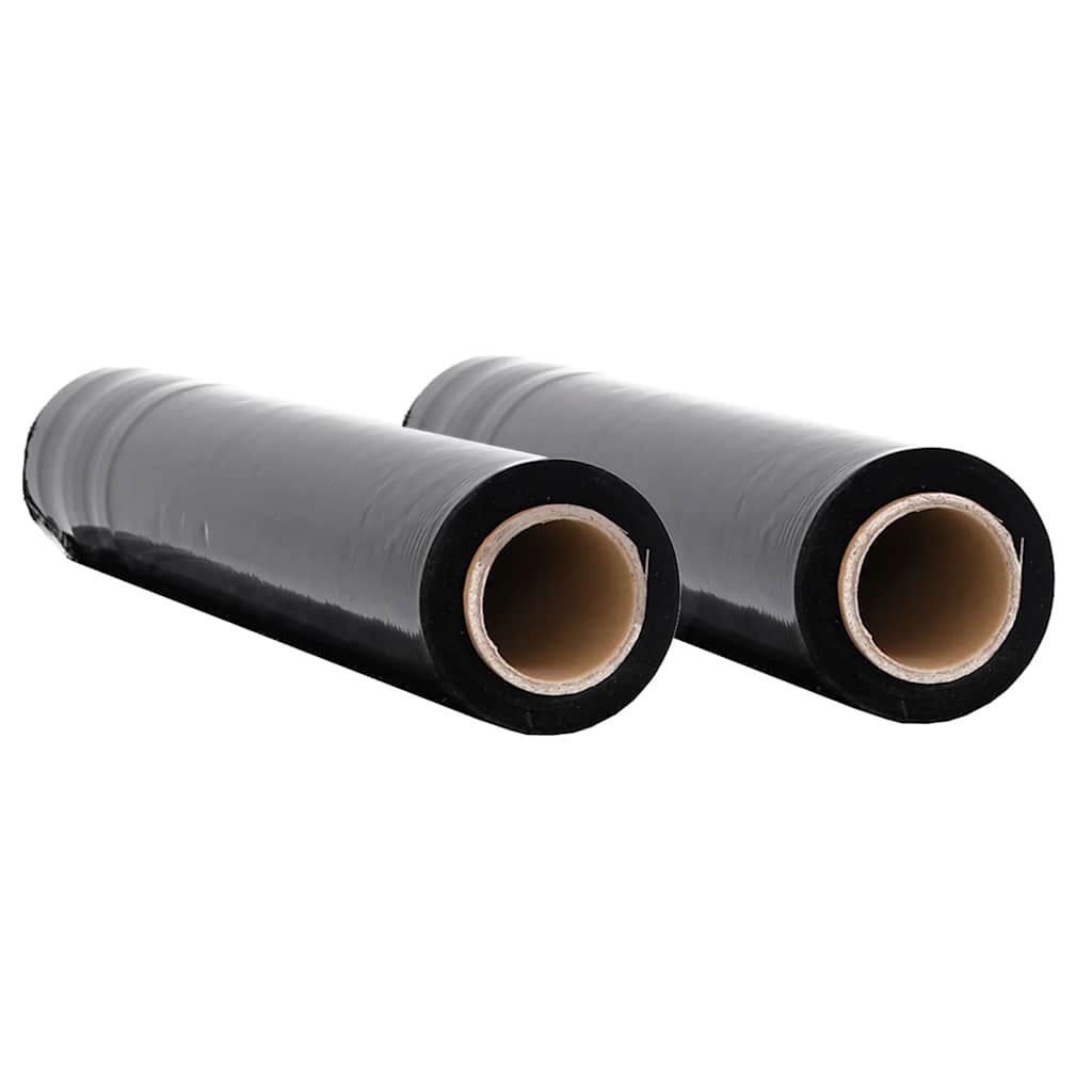 Vidaxl stretchfilm 2 st 23 μm 50 cm x 150 m zwart