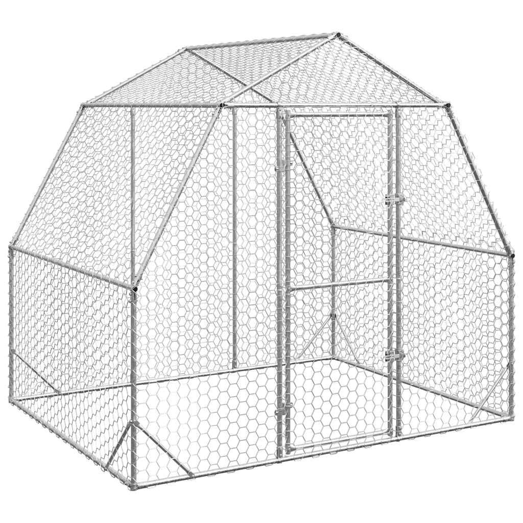 Vidaxl kippenren 2,5x2x2,25m gegalvaniseerd staal