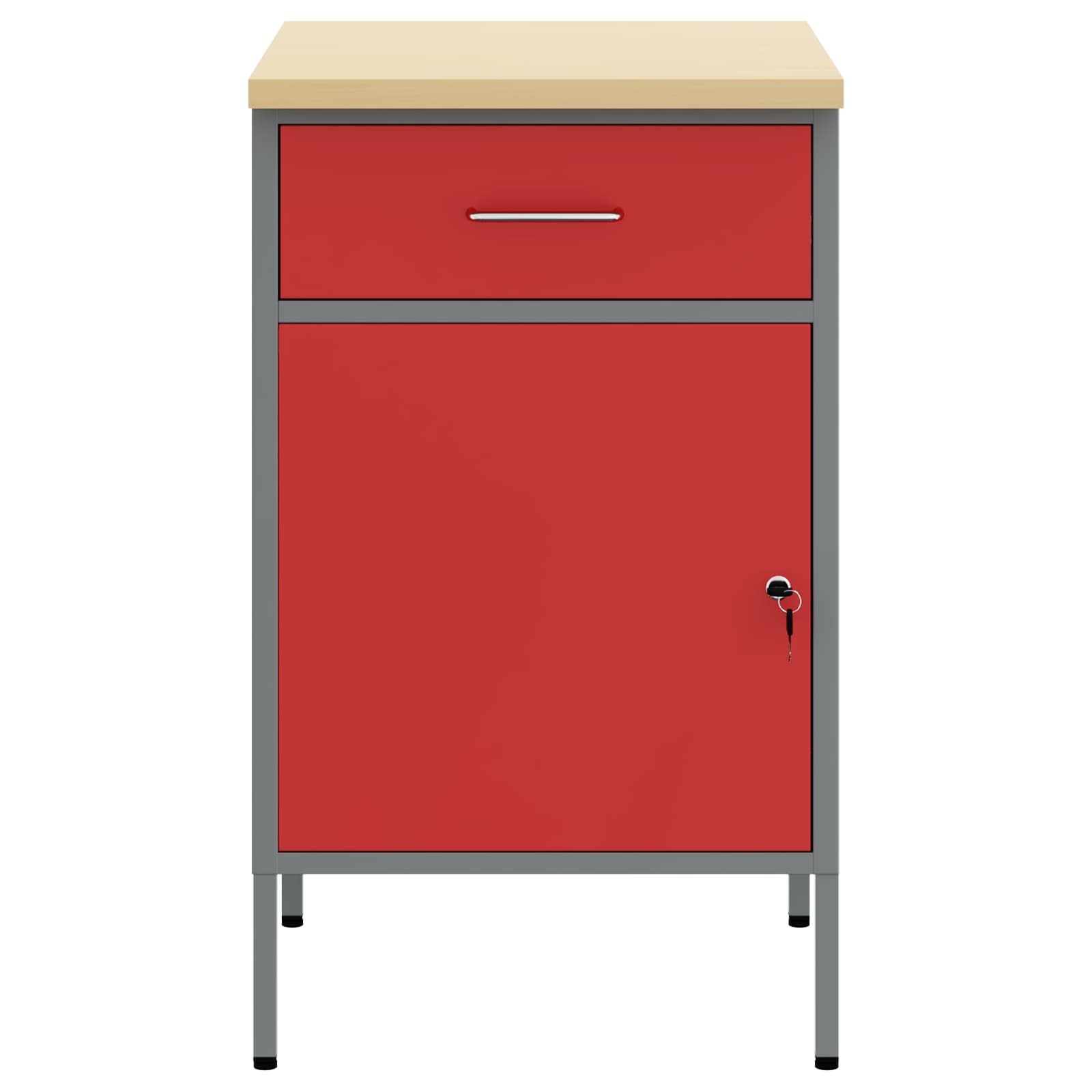 Vidaxl werkbank rood en grijs 50 x 55 x 85 cm engineered hout en staal