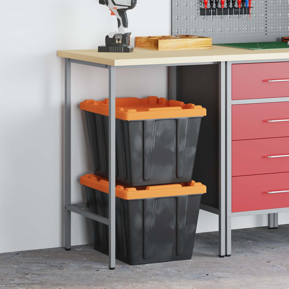 Vidaxl hoektafel grijs 55 x 55 x 85 cm staal en geg engineered hout