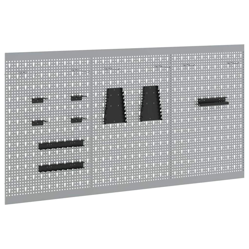 Vidaxl gereedschap wandpaneel 3 pcs grijs 150 x 1 x 80 cm