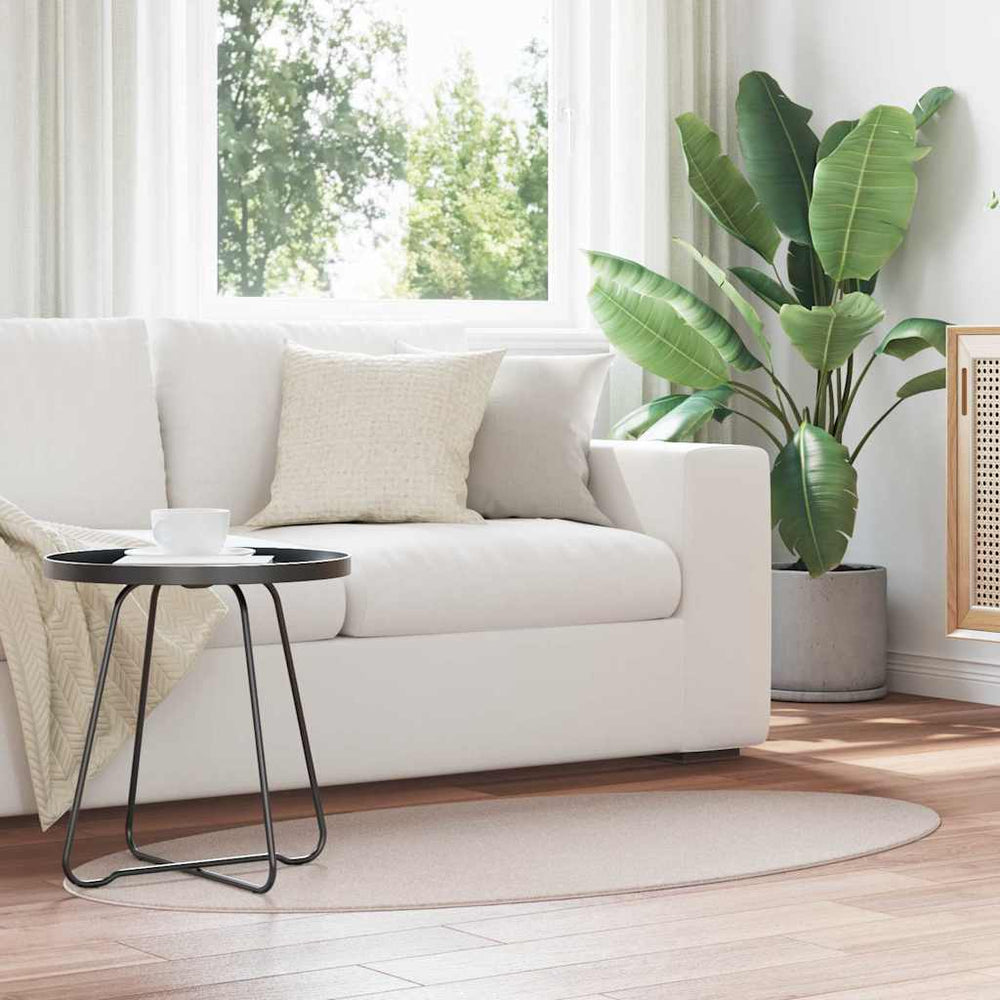 Vidaxl vloerkleden ovaal huarte zand 80 x 150 cm 100% polyester