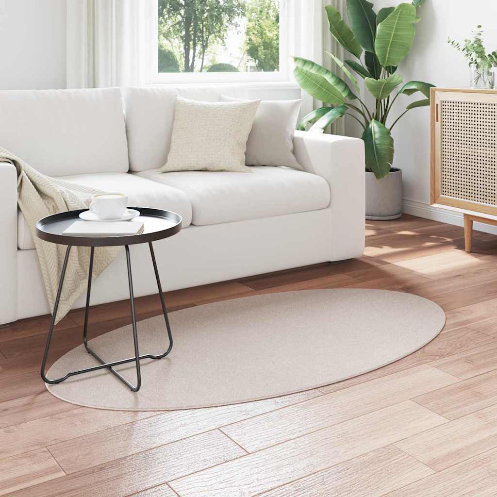 Vidaxl vloerkleden ovaal huarte zand 80 x 150 cm 100% polyester