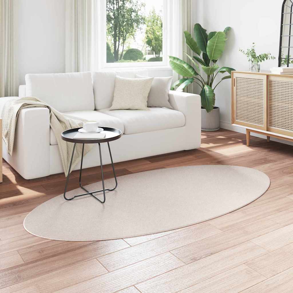 Vidaxl vloerkleden ovaal huarte zand 100 x 200 cm 100% polyester