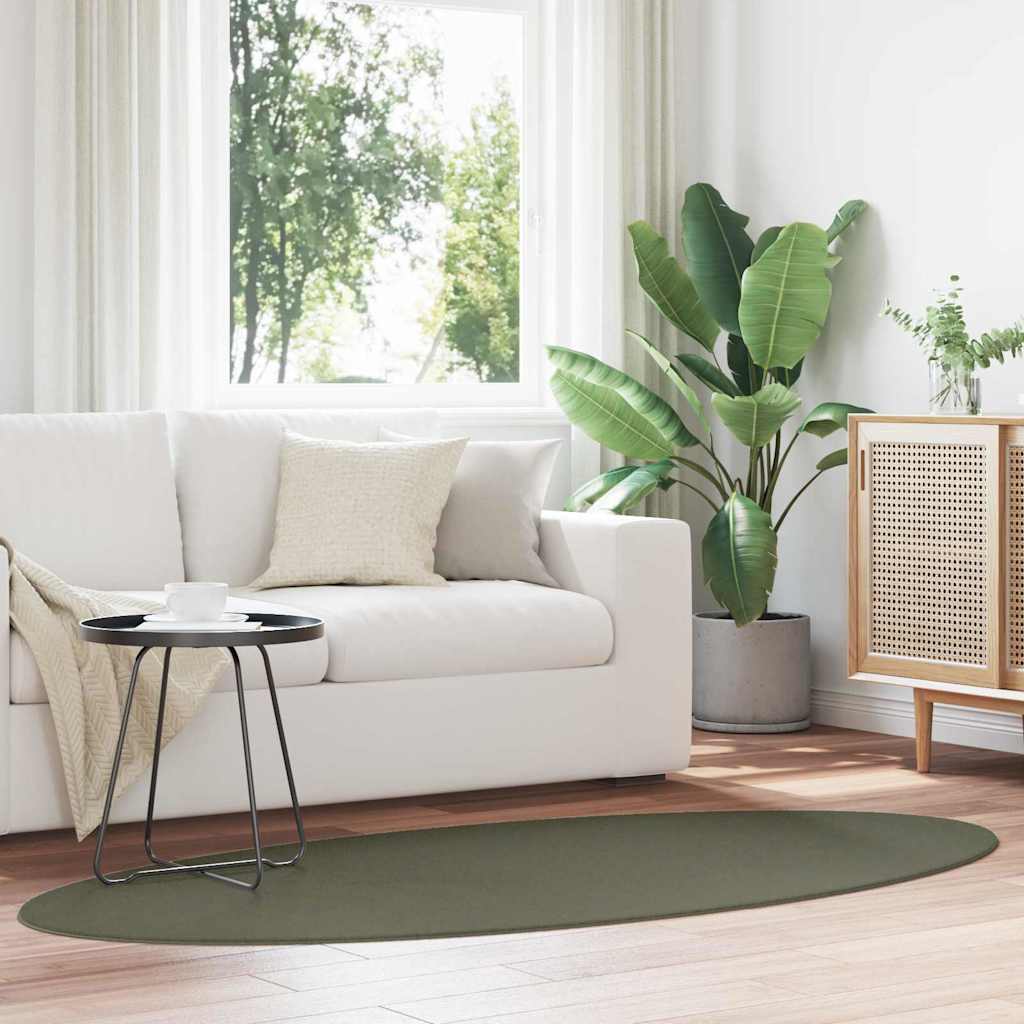 Vidaxl vloerkleden ovaal huarte bosgroen 170 x 120 cm 100% polyester