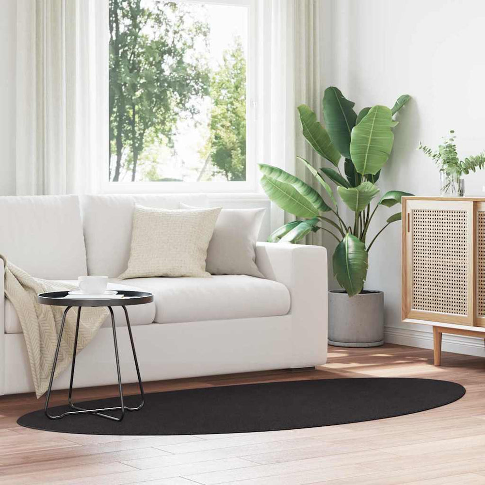 Vidaxl vloerkleden huarte zwart 100 x 200 cm polyester