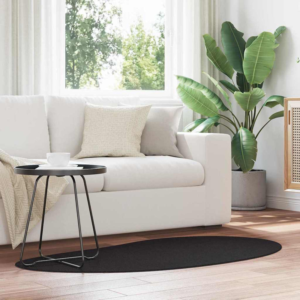 Vidaxl vloerkleden huarte zwart 80 x 150 cm polyester