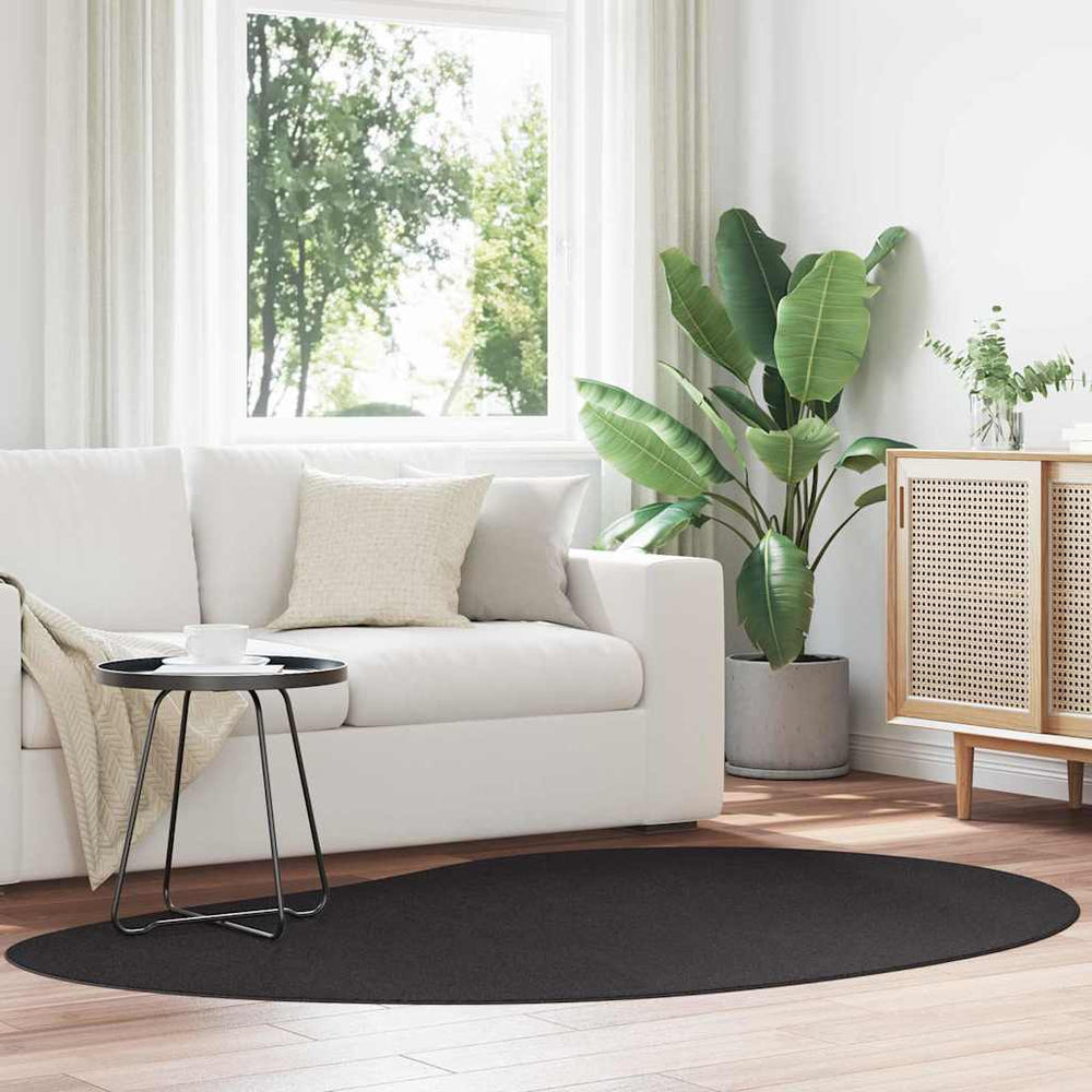 Vidaxl vloerkleden huarte zwart 140 x 200 cm polyester