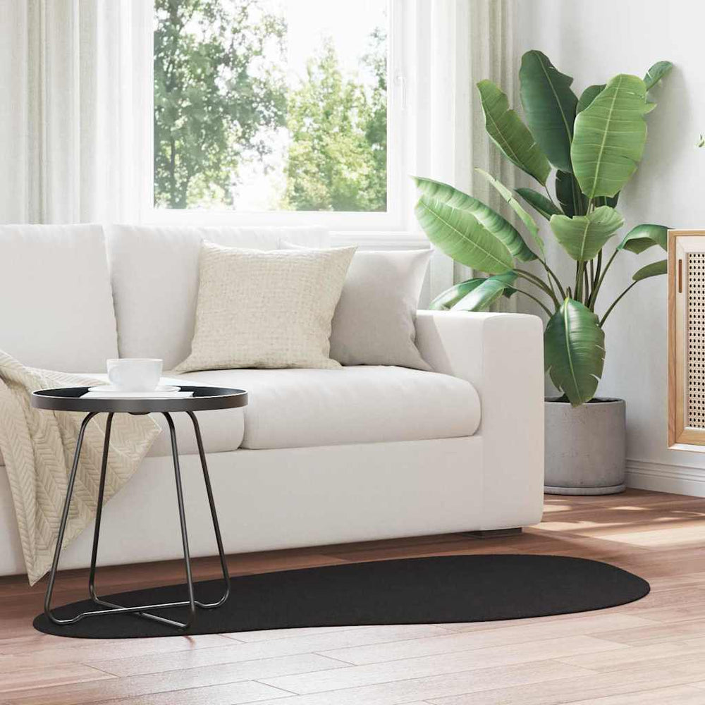 Vidaxl vloerkleden huarte zwart 80 x 150 cm polyester