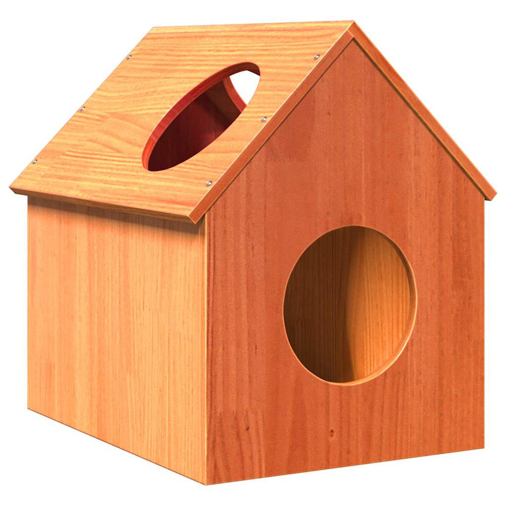 Vidaxl kattenhuis 41x50x50 cm massief groenhout wasbruin