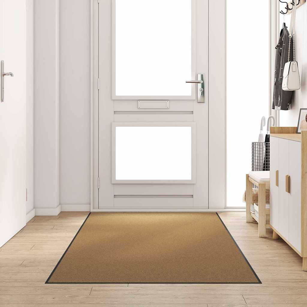 Vidaxl deurmat anders crème en zwart 120 x 250 cm polyamide en pvc