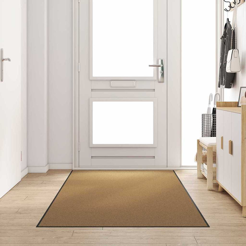 Vidaxl deurmat anders crème en zwart 120 x 300 cm polyamide en pvc