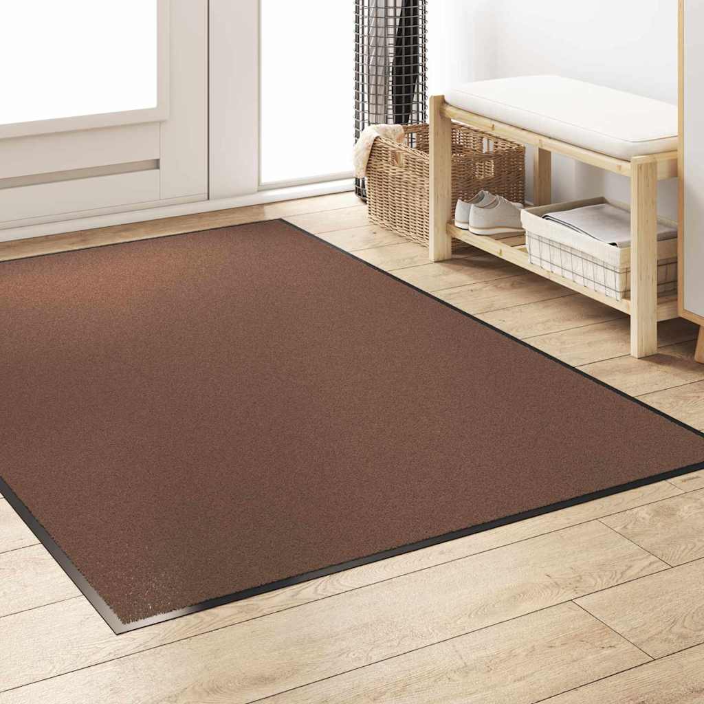 Vidaxl deurmat bruin en zwart 120 x 180 cm polypropyleen en vinyl