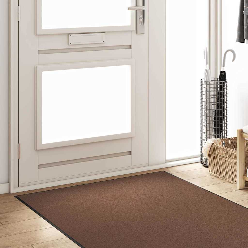 Vidaxl deurmat bruin en zwart 120 x 350 cm polypropyleen en vinyl