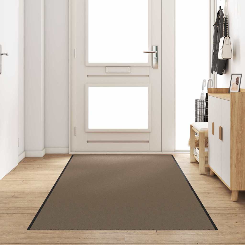 Vidaxl deurmat beige en zwart 120 x 400 cm 100% polyamide