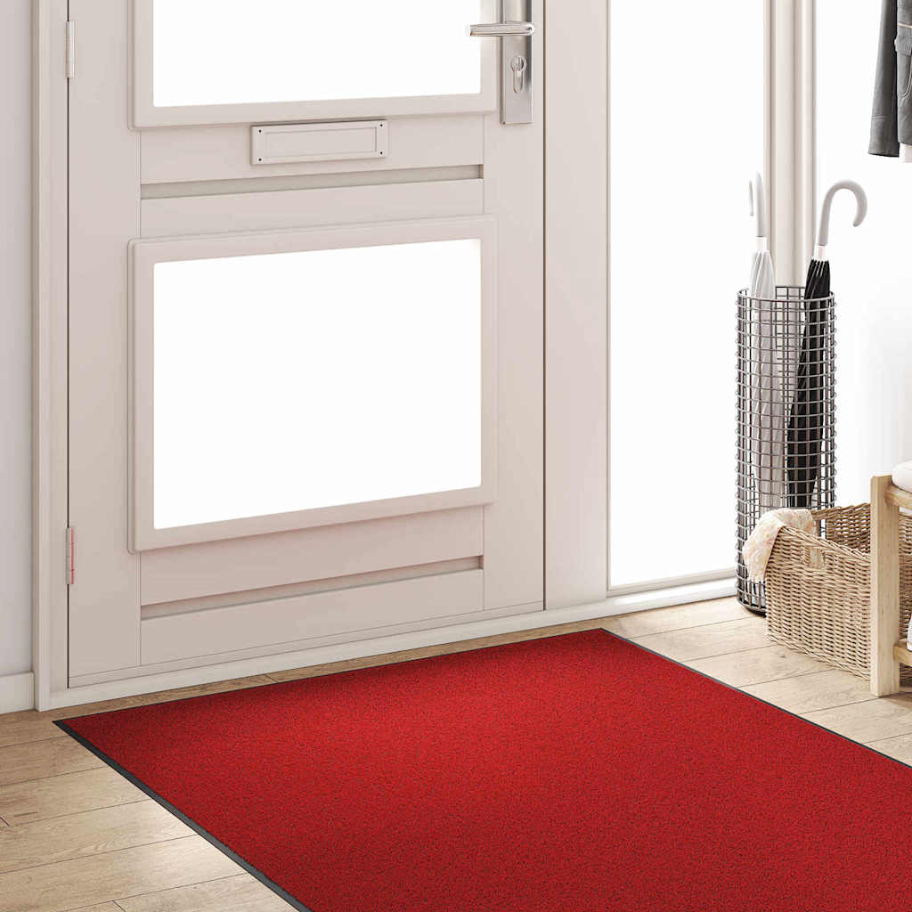 Vidaxl deurmat rood en zwart 120 x 300 cm polypropyleen en vinyl