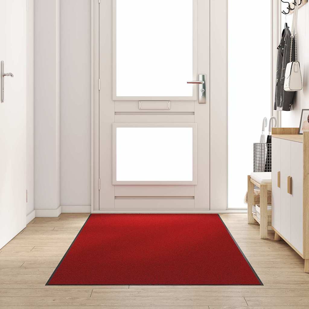 Vidaxl deurmat rood en zwart 120 x 300 cm polypropyleen en vinyl