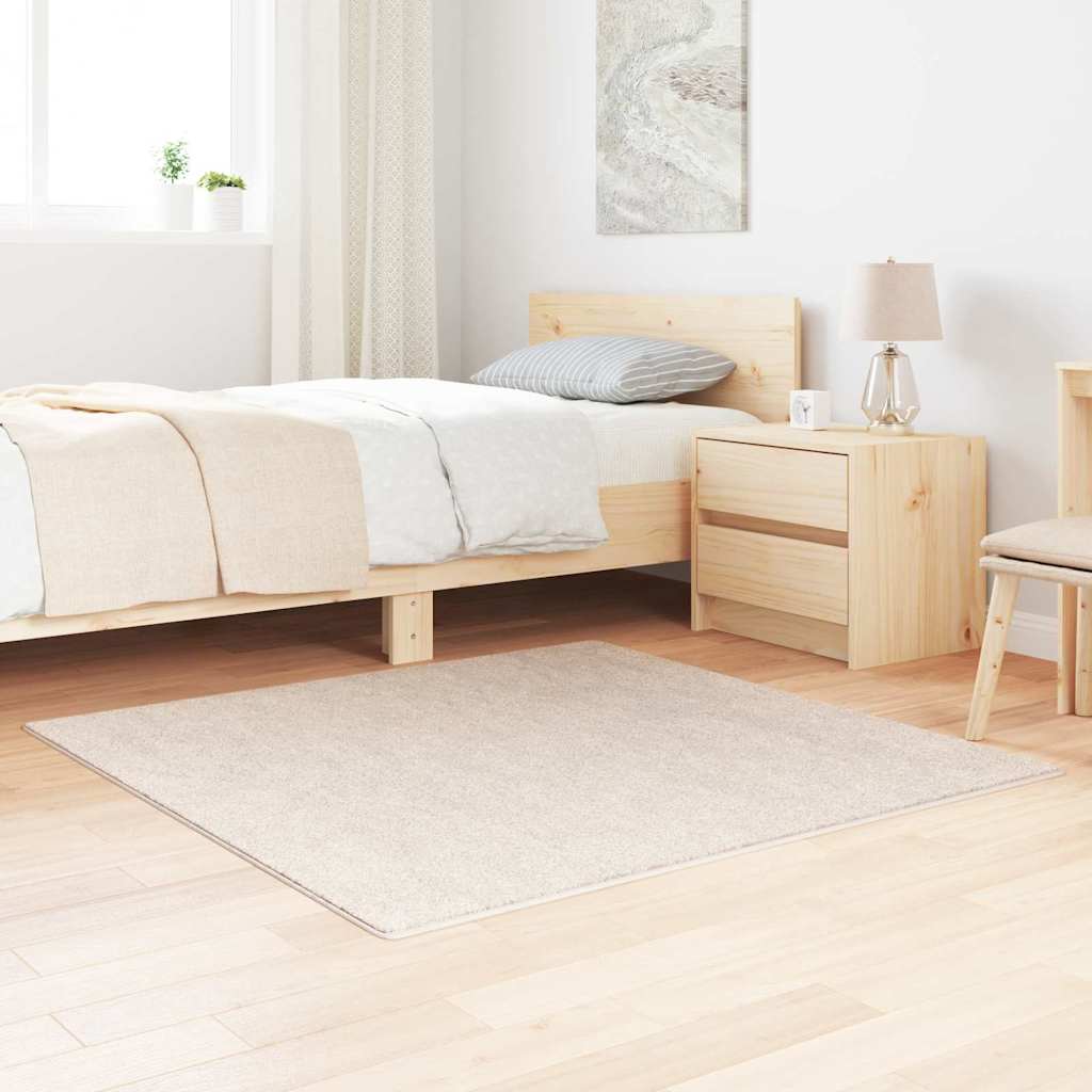 Vidaxl antislip shaggy tapijt crème 120 x 120 cm pp