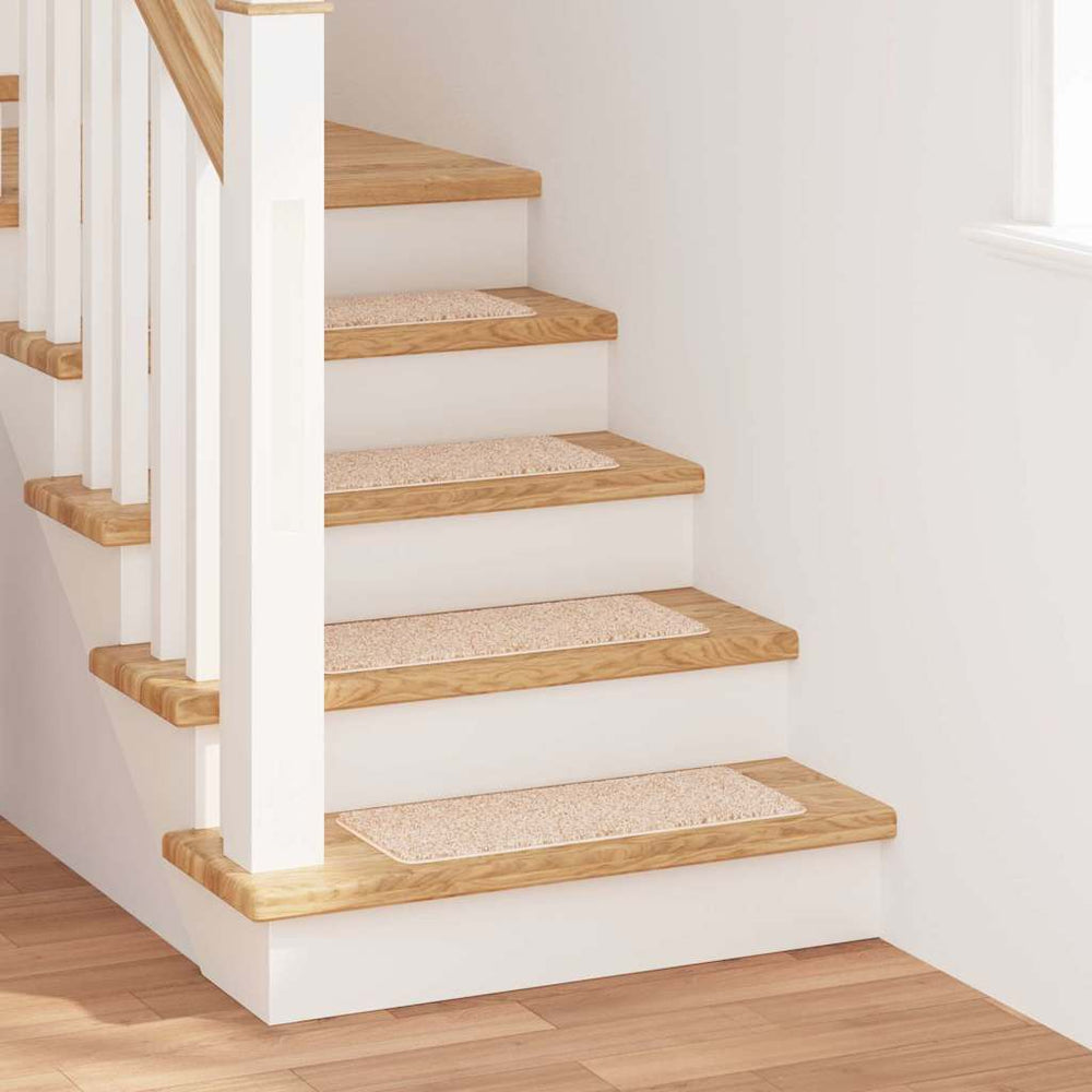 Vidaxl antislip trapmatten latex achterkant 15 pcs crème 60 x 25 cm pp
