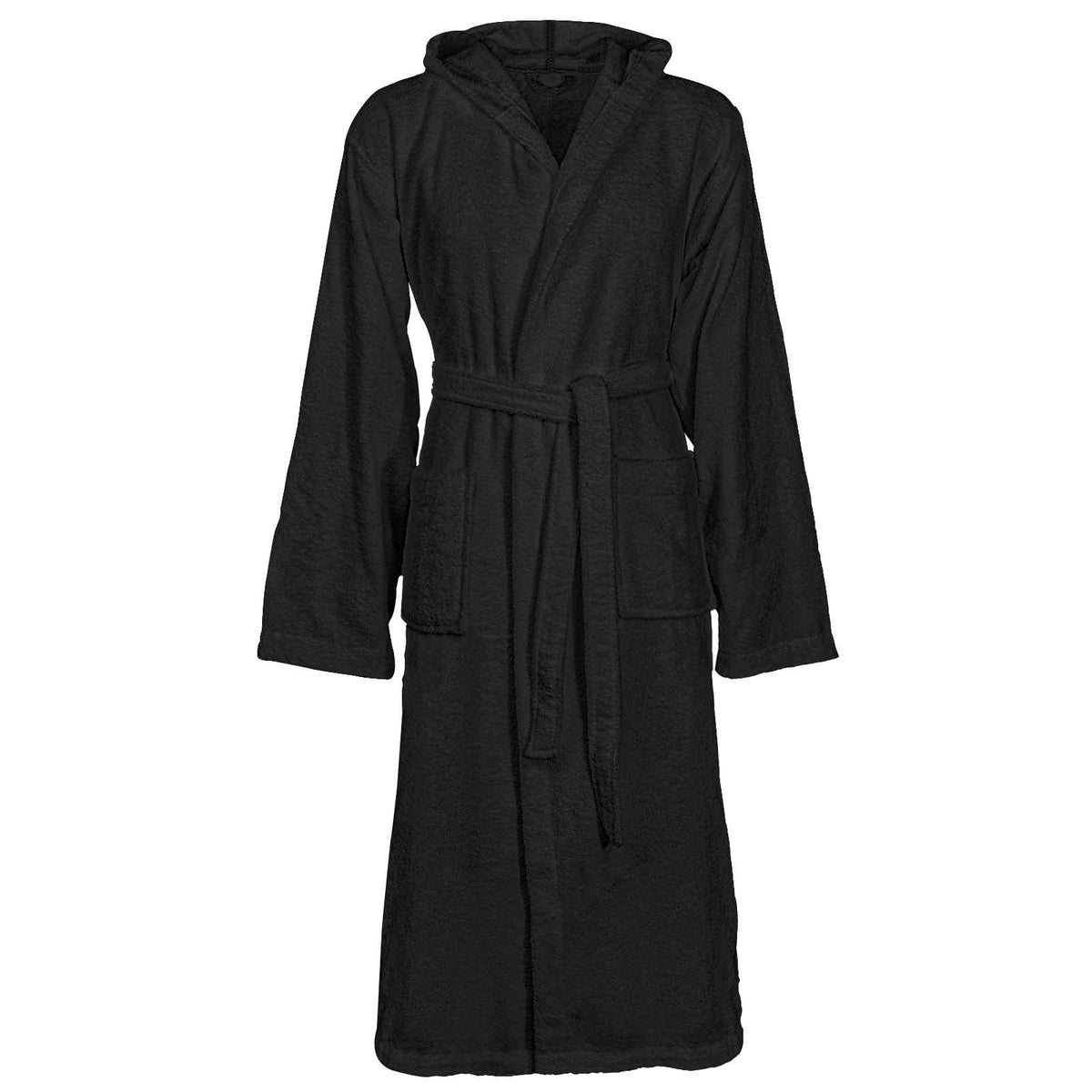 Vidaxl badjas kinn zwart xl katoen
