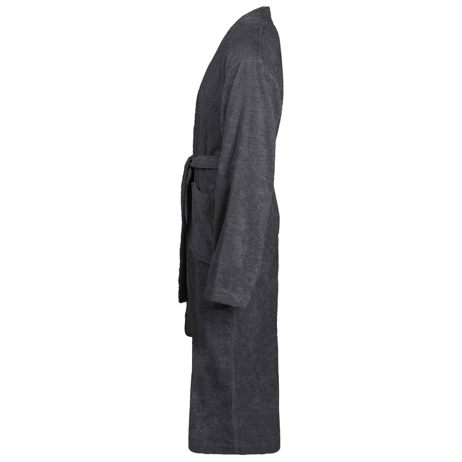 Vidaxl badjas kinn antraciet xxxl katoen