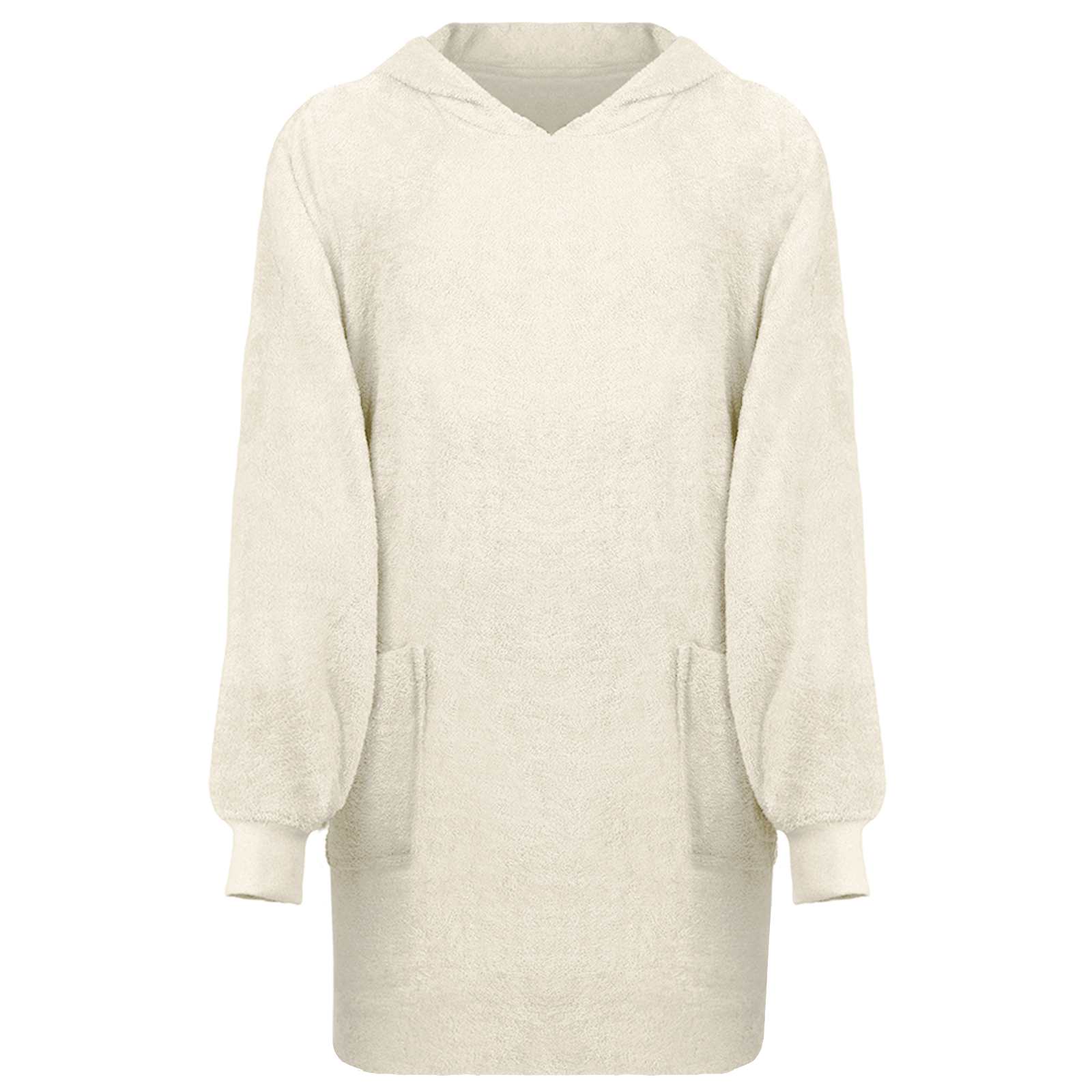 Vidaxl deken hoodie kinn crème l katoen