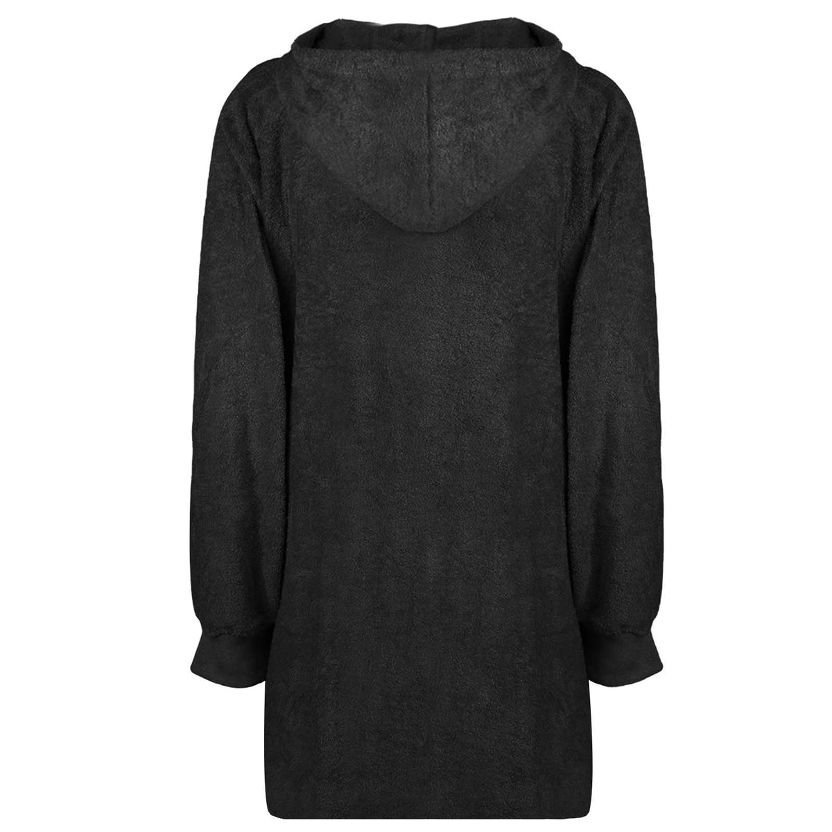 Vidaxl deken hoodie kinn zwart l katoen