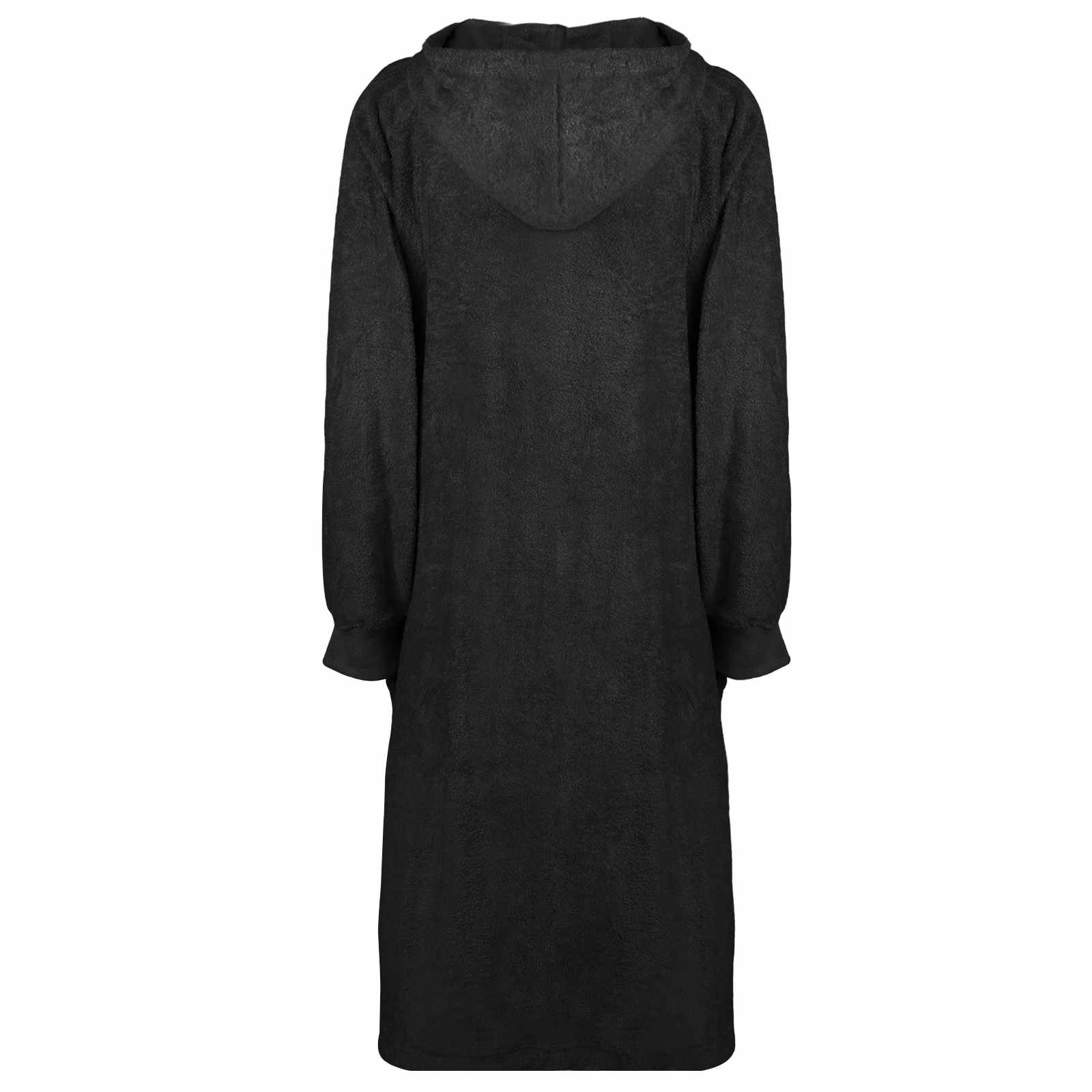 Vidaxl deken hoodie kinn zwart xl katoen