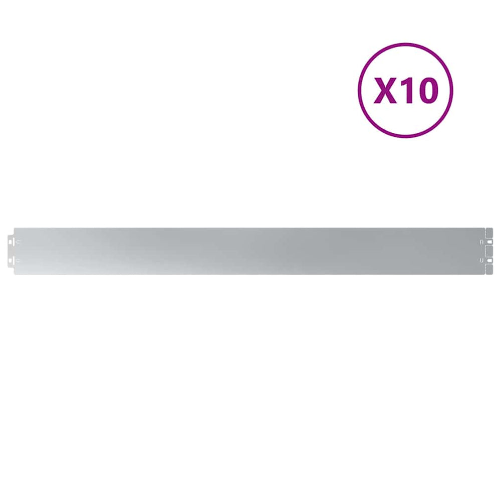 Vidaxl gazonranden 10 st 10x103 cm gegalvaniseerd staal
