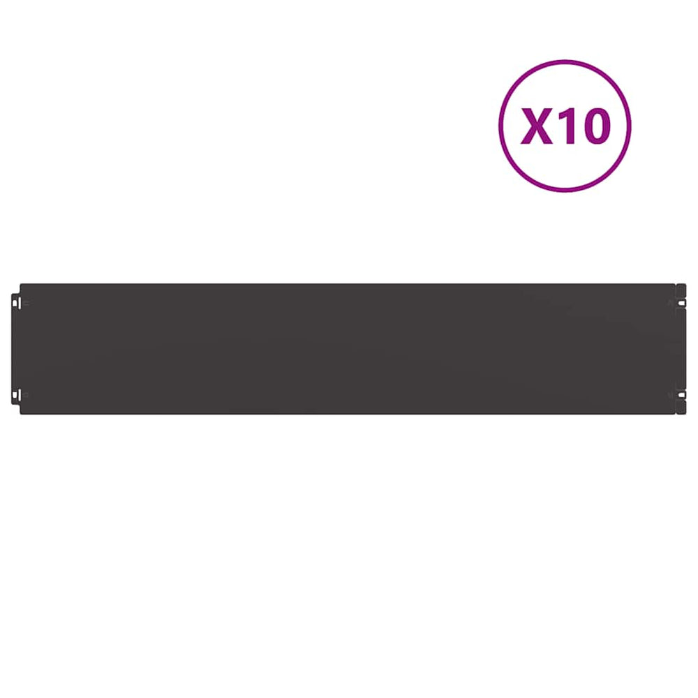 Vidaxl gazonranden 10 st 20x103 cm koudgewalst staal zwart