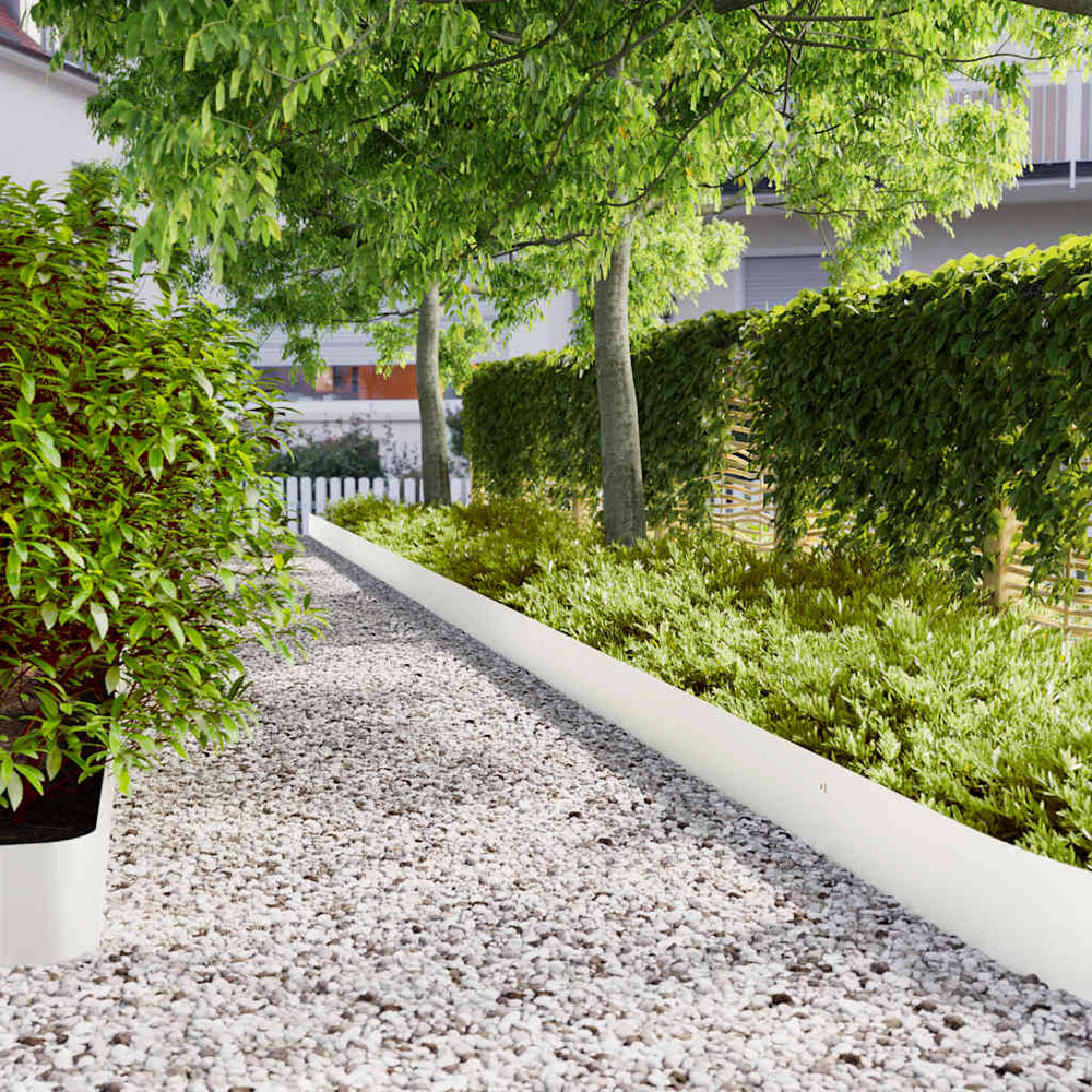 Vidaxl gazonranden 10 st 20x103 cm koudgewalst staal wit