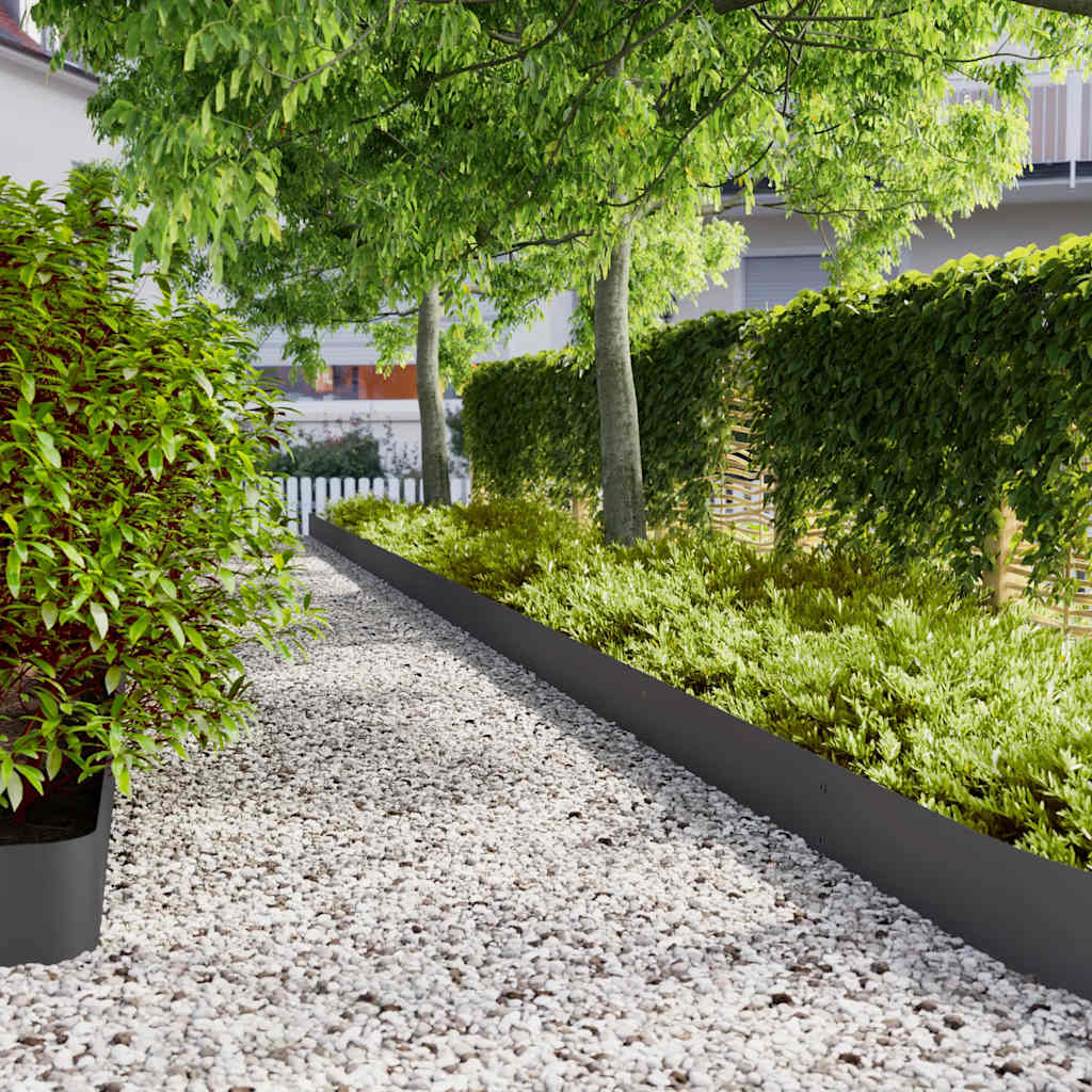 Vidaxl gazonranden 30 st 20x103 cm koudgewalst staal zwart