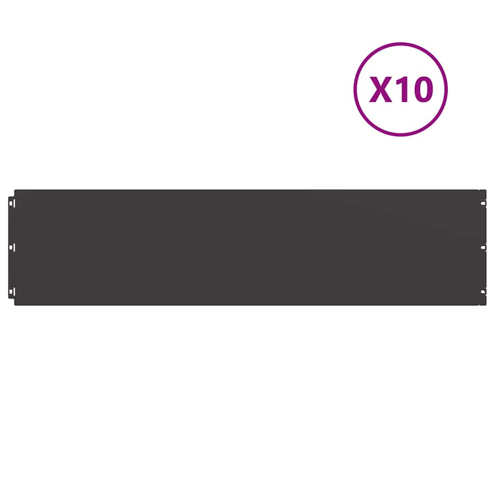 Vidaxl gazonranden 10 st 25x103 cm koudgewalst staal zwart