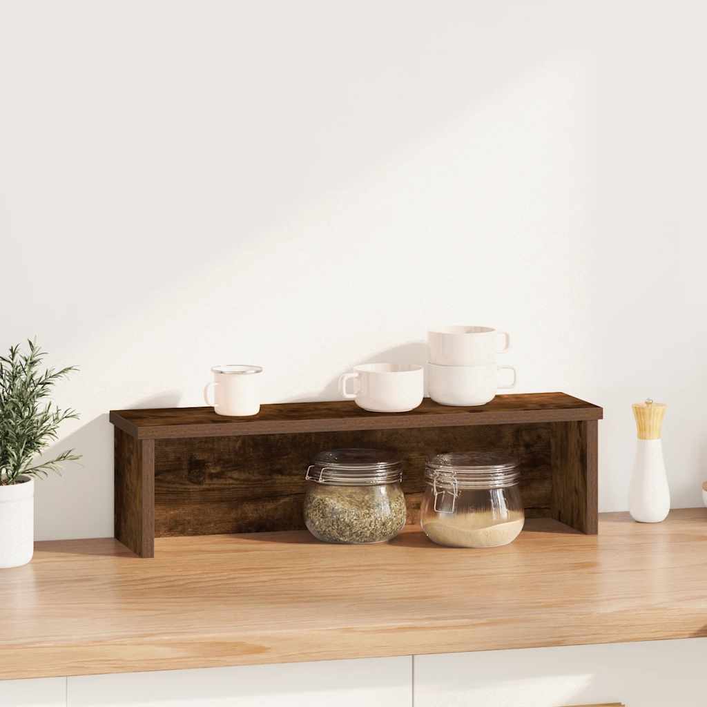 Vidaxl keukenrek stapelbaar 50x15x16 cm bewerkt hout gerookt eiken