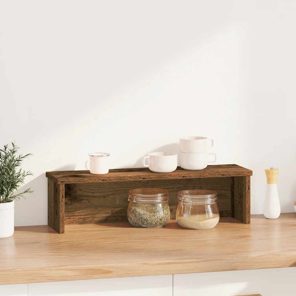 Vidaxl keukenrek stapelbaar 50x15x16 cm bewerkt hout oud houtkleurig