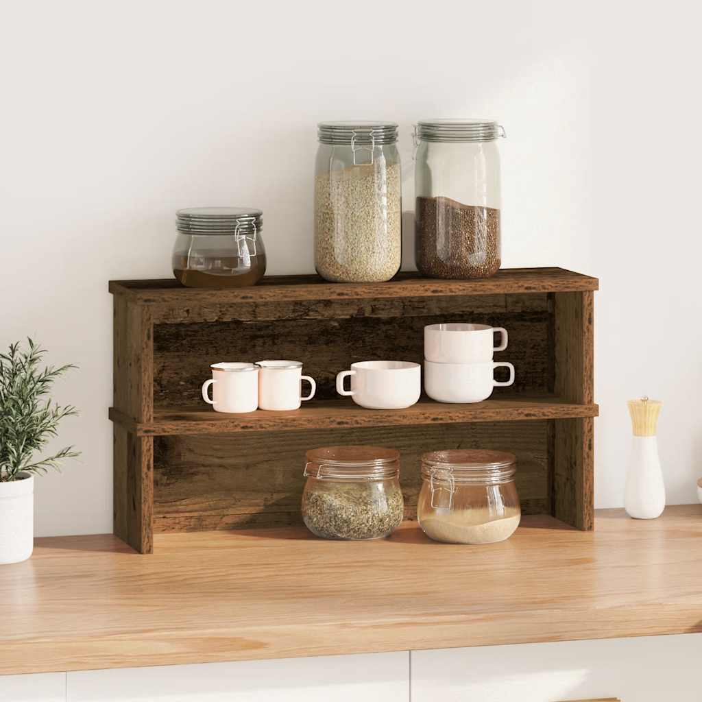 Vidaxl keukenrekken stapelbaar 2 st 50x15x16 cm oud houtkleurig